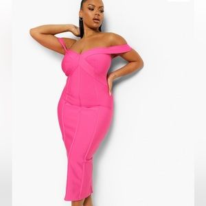 Plus Bardot Bandage Dress